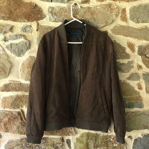 Suede Perry Ellis Bomber Jacket